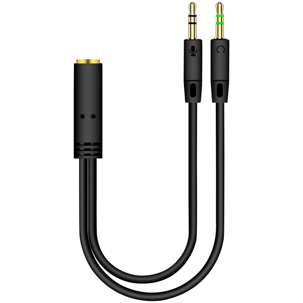 Audio Splitter Y - 3,5 mm jack 2 mannelijk naar