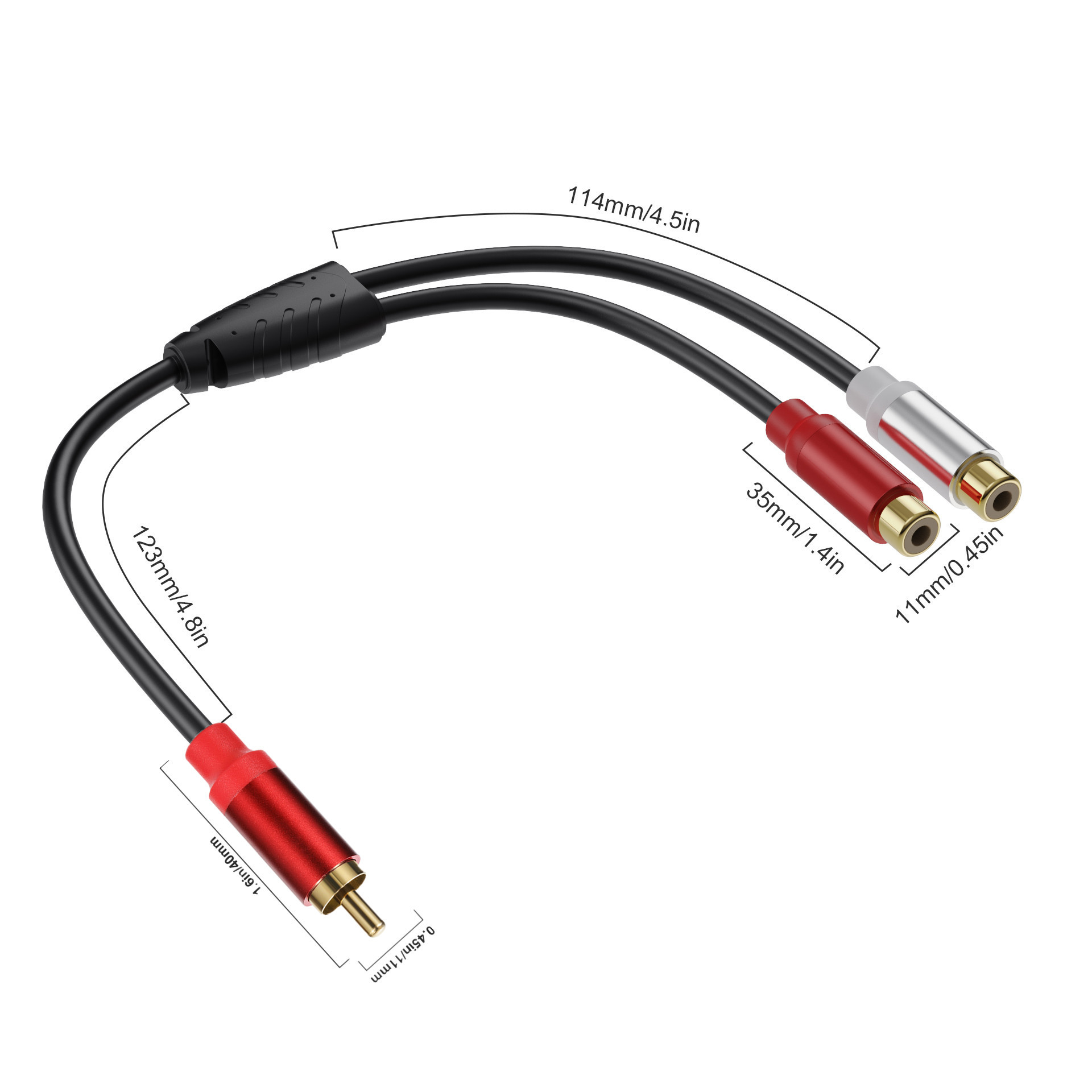 0,3 m RCA-audiokabel RCA 1 vro - Audio Splitter Y recensie en prijs