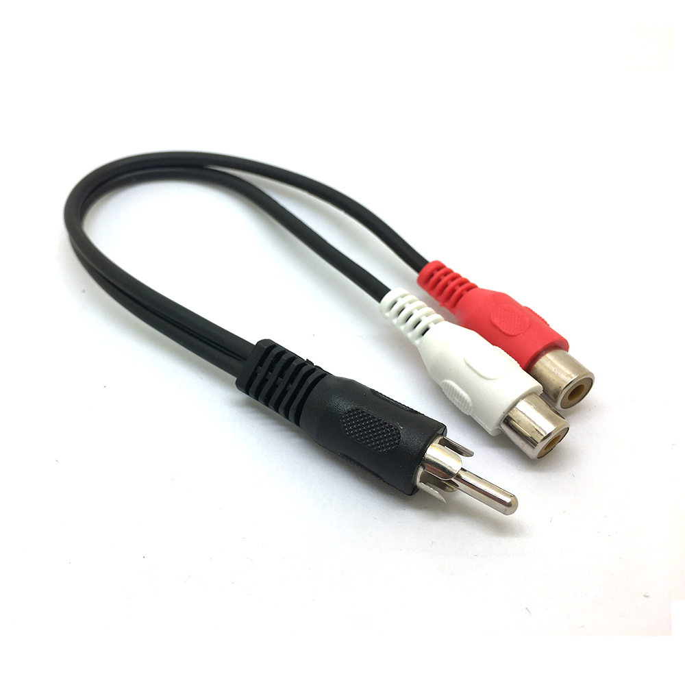 1 RCA mannelijke mono naar 2 R - Audio Splitter Y recensie en prijs